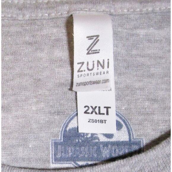 Zuni Jurassic Park Adult Unisex Gray T-Shirt Cotton Blend Size 2XLT - Picture 6 of 7